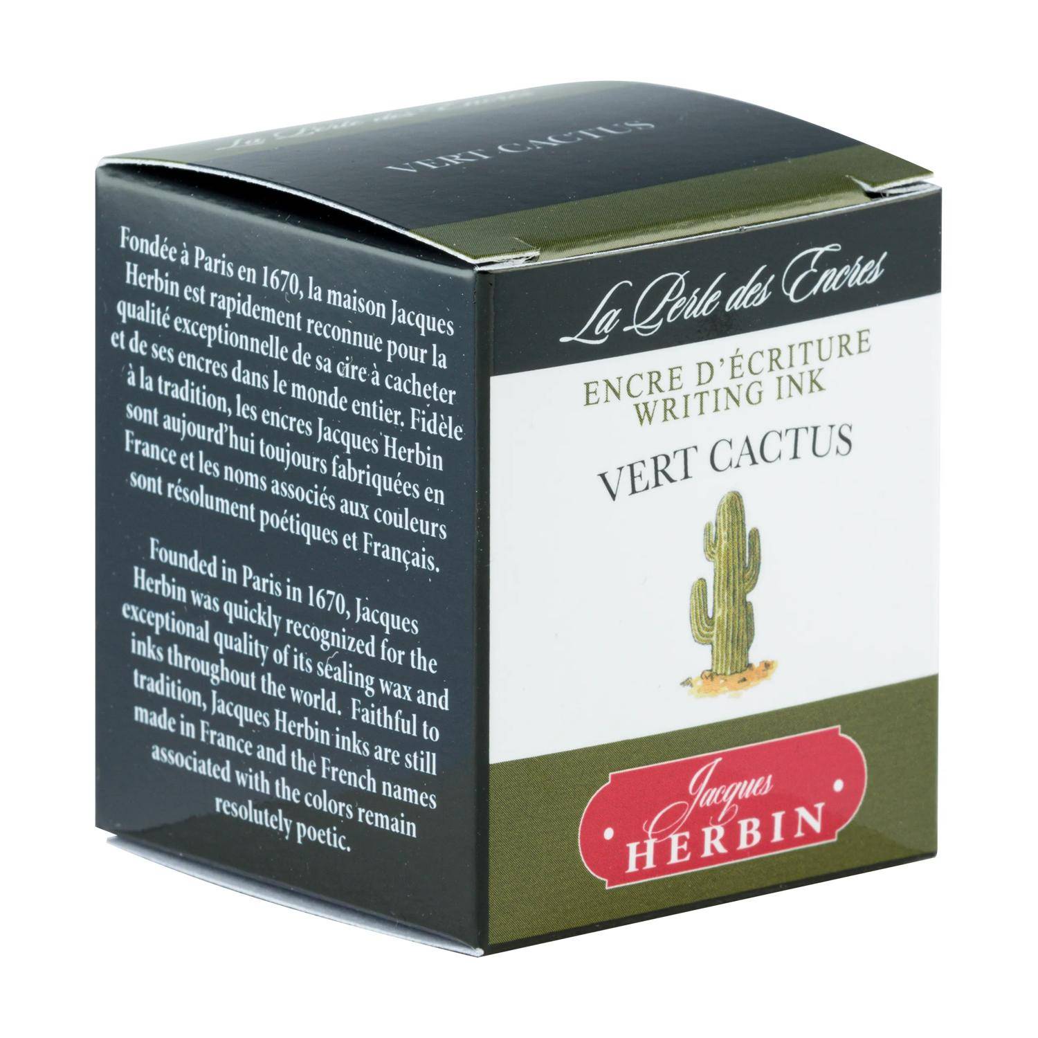 Jacques Herbin 4x Schreibtinte, La Perle des encres, 30 ml Vert Cactus 13034T