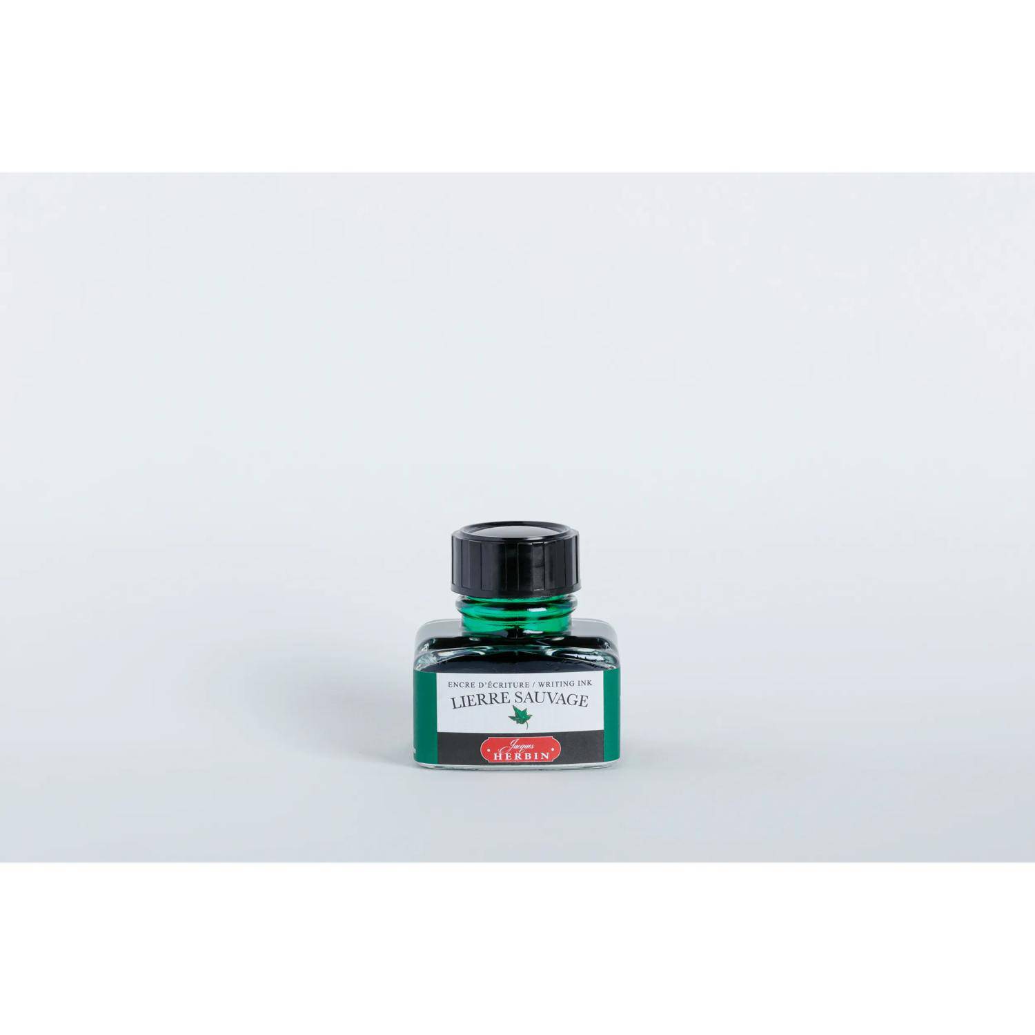 Jacques Herbin 4x Tinte für Füller + Tintenroller Flakon 30 ml Efeugrün 13037T