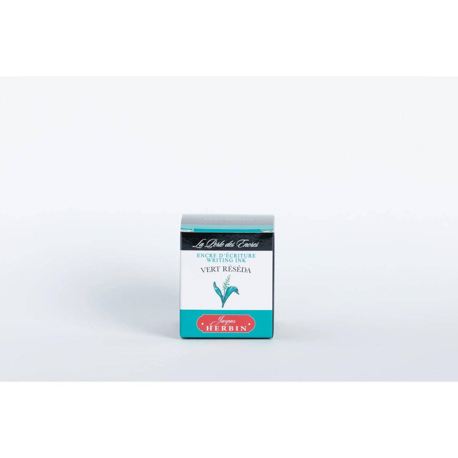 Jacques Herbin 4x Tinte für Füller + Tintenroller Flakon 30 ml Resedagrün 13038T