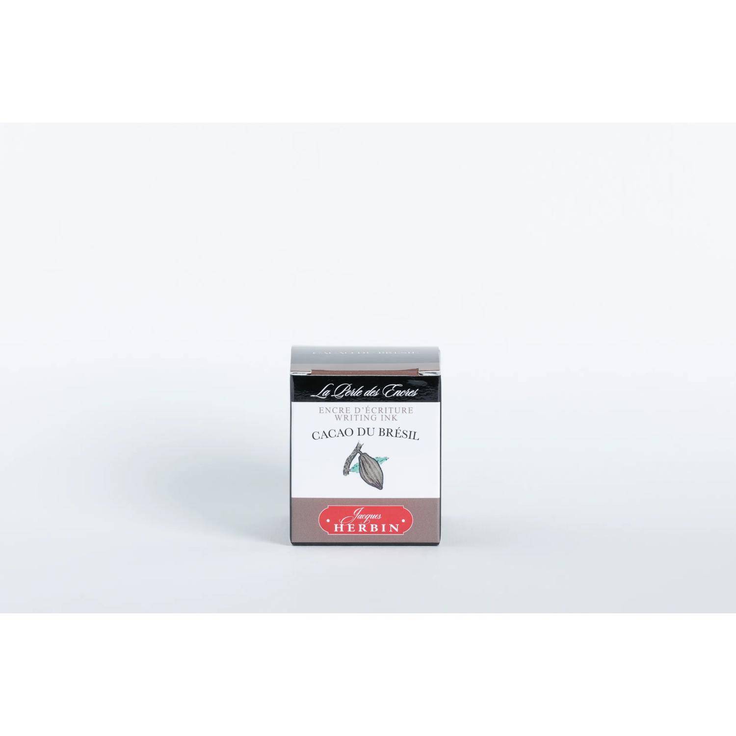 Jacques Herbin 4x Tinte für Füller + Tintenroller Flakon 30 ml Kakaobraun 13045T