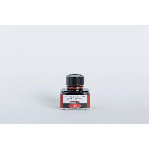 Jacques Herbin 4x Tinte für Füller + Tintenroller Flakon 30 ml Feuerrot 13047T