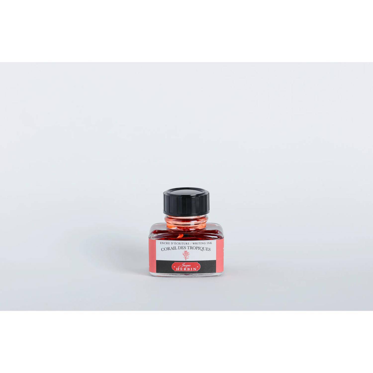 Jacques Herbin 4x Tinte + Tintenroller Flakon 30 ml koralle tropique 13059T