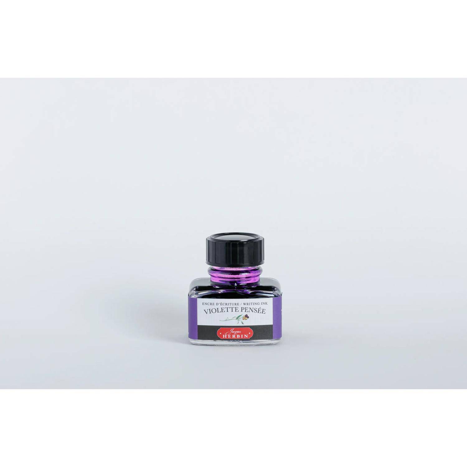 Jacques Herbin 4x Tinte +Tintenroller Flakon 30 ml Stiefmütterchenviolett 13077T