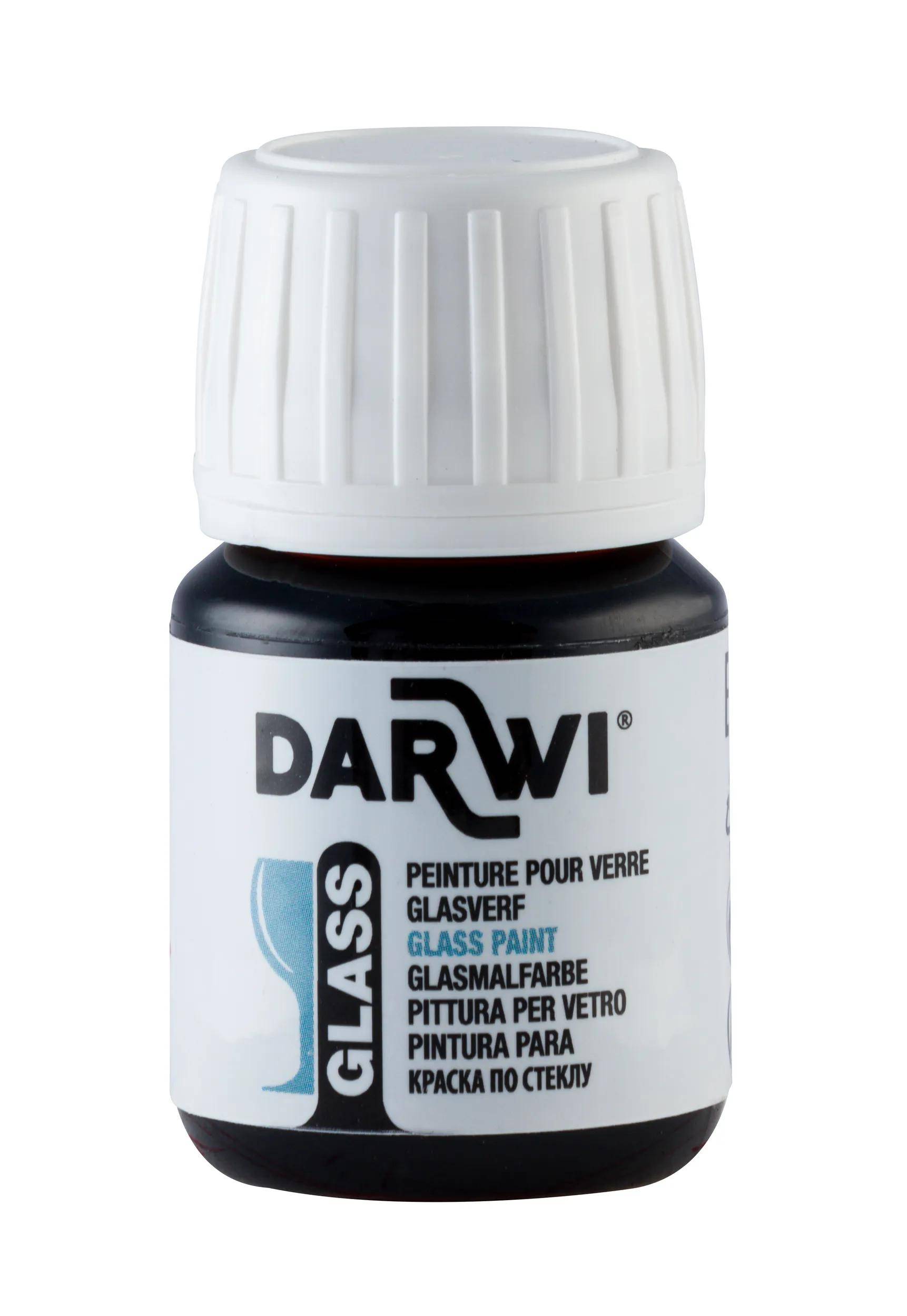 Darwi 5x DARWI Glasmalfarbe, Flakon 30ml, Dunkelblau - Dunkelblau DA0700030236C