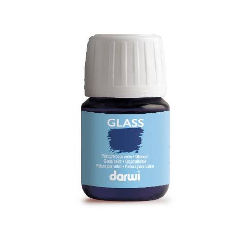 Darwi 5x DARWI Glasmalfarbe, Flakon 30ml, Dunkelblau - Dunkelblau DA0700030236C