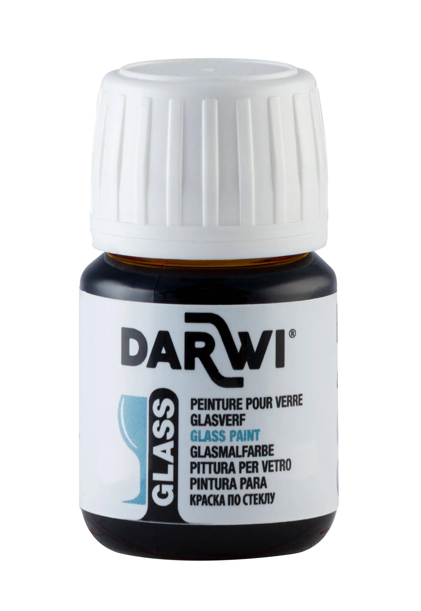 Darwi 5x DARWI Glasmalfarbe, Flakon 30ml, Zinnoberrot - Zinnober DA0700030490C