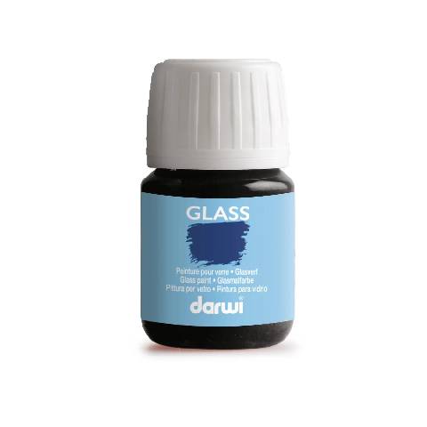 Darwi 5x DARWI Glasmalfarbe, Flakon 30ml, Schwarz - Schwarz DA0700030100C