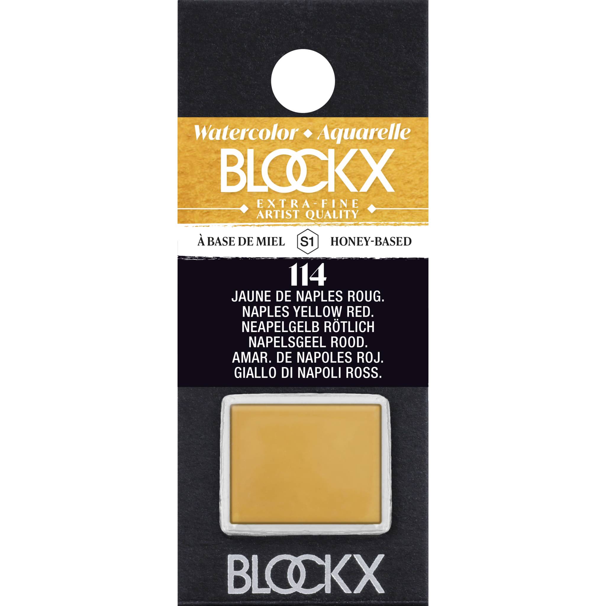 Blockx 3x Aquarellfarbe, 1/2 Näpfchen 1,5ml Neapelrötlichgelb 41114BXC