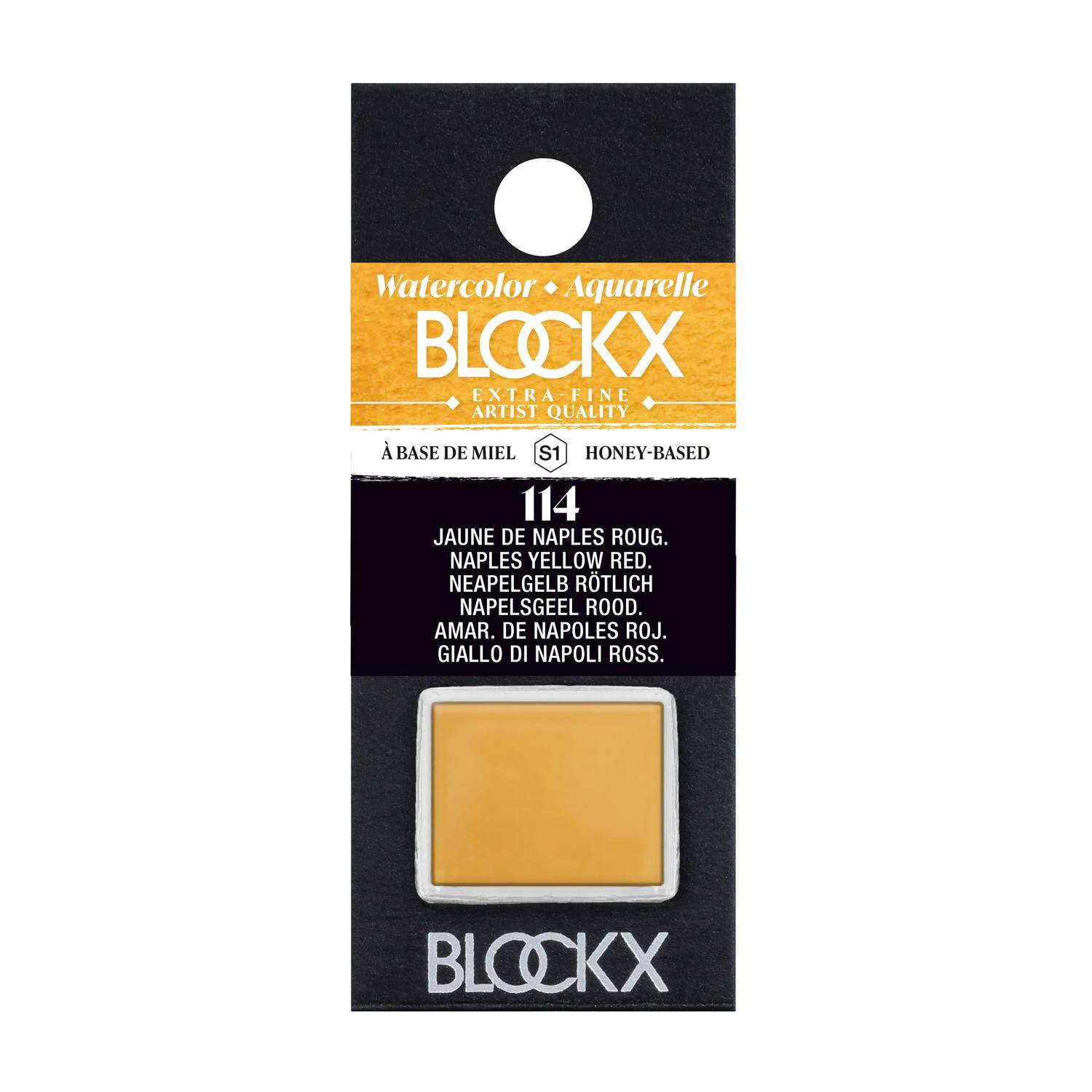 Blockx 3x Aquarellfarbe, 1/2 Näpfchen 1,5ml Neapelrötlichgelb 41114BXC