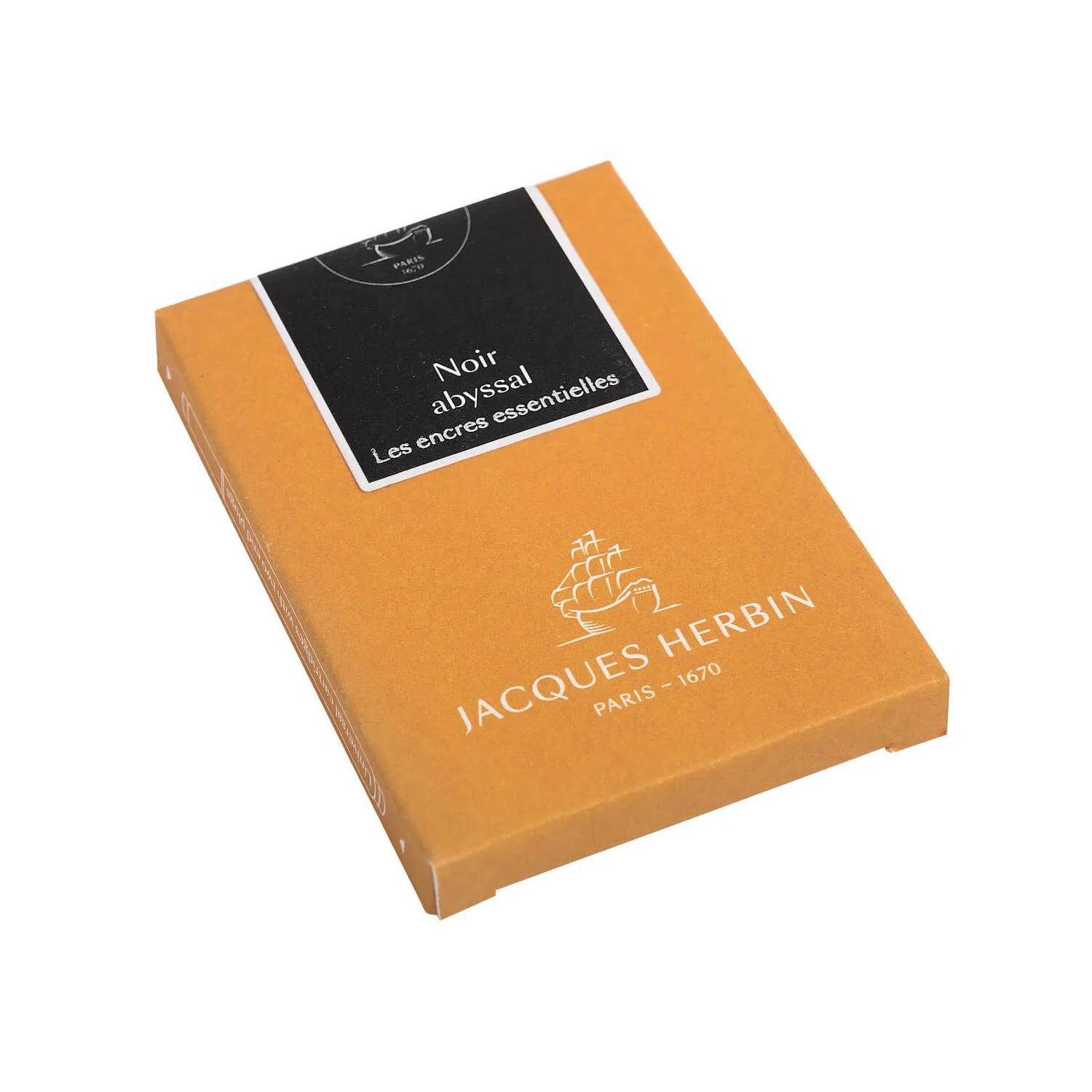 Jacques Herbin 4x 7 große Patronen (internationale Größe 1,35ml) Schwarz 11009JT