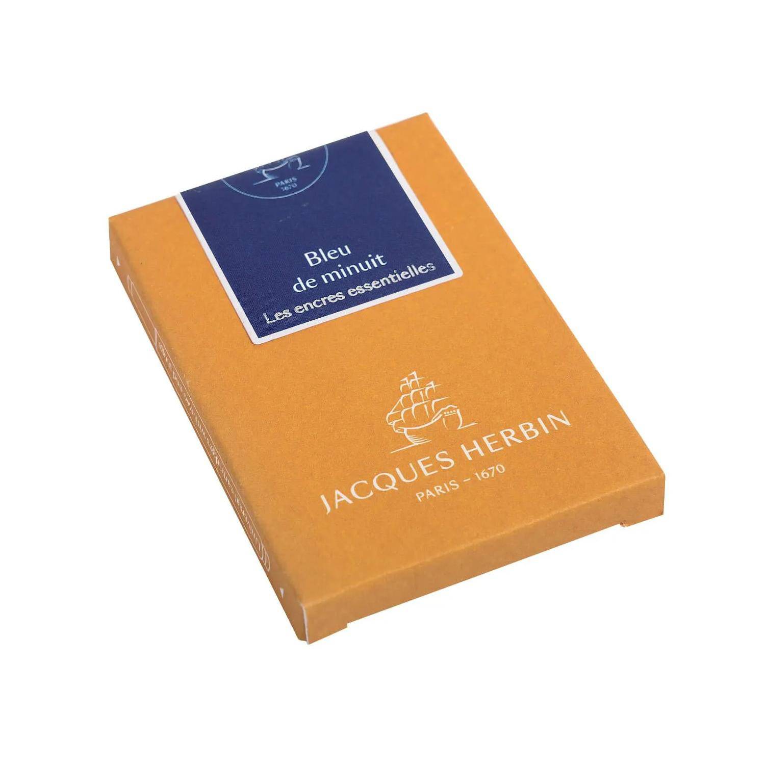 Jacques Herbin 4x 7 große Patronen (internat. Größe 1,35ml) Marineblau 11019JT