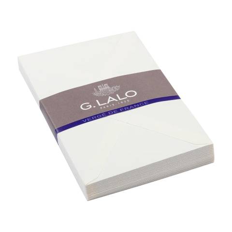 G.Lalo 10x Lalo, Packung 25 Umschlägen Vergé de France, C6 114x162mm Weiß 21400L