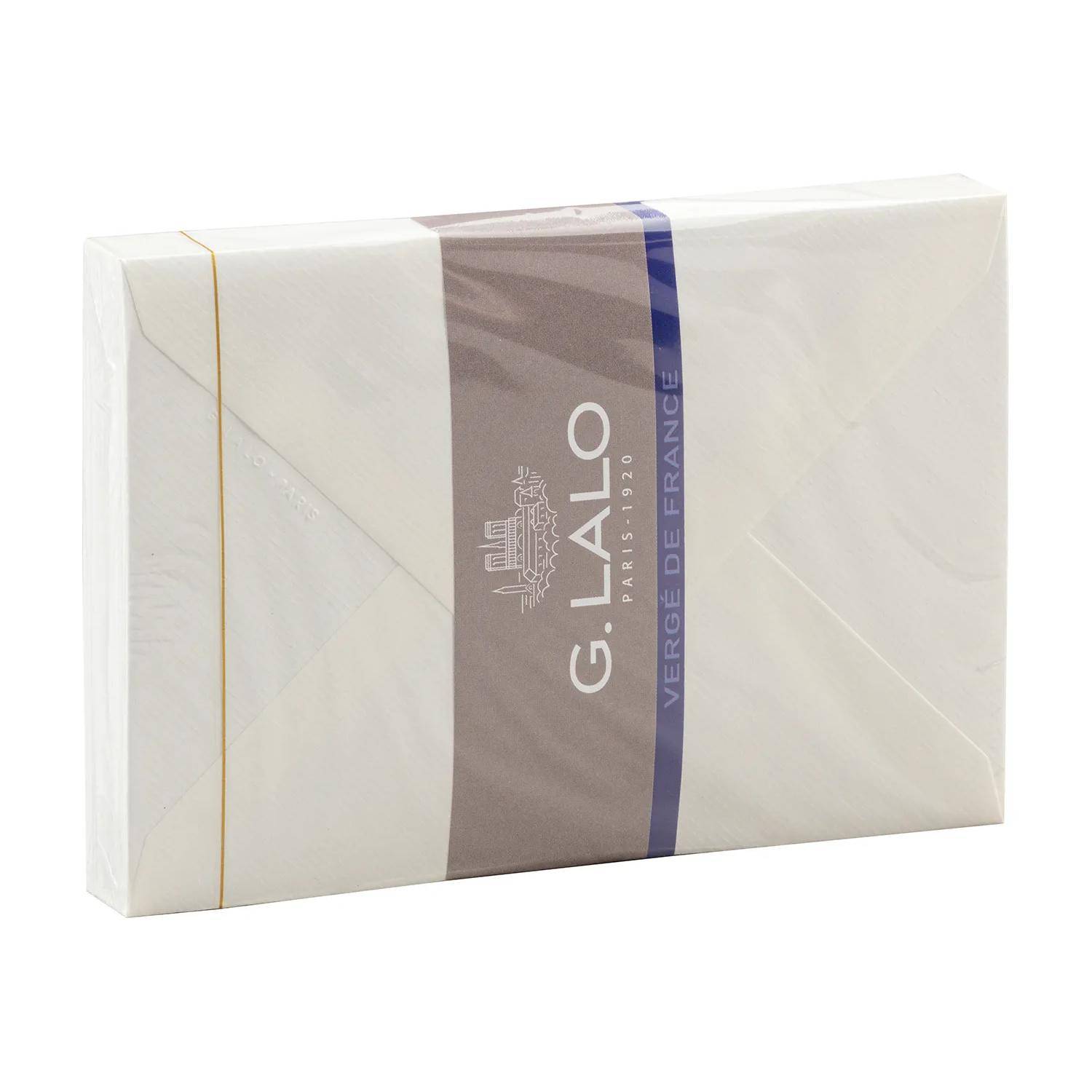 G.Lalo 10x Lalo, Packung 25 Umschlägen Vergé de France, C6 114x162mm Weiß 21400L