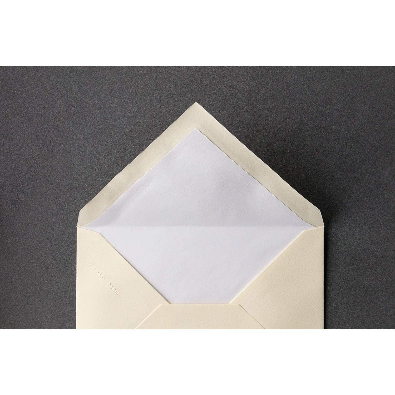 G.Lalo 10x Packung 25 Umschlägen Vergé de France, C6 114x162mm Elfenbein 21416L