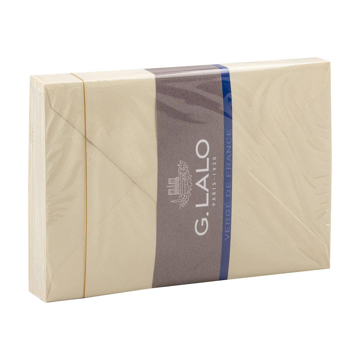 G.Lalo 10x Packung 25 Umschlägen Vergé de France, C6 114x162mm Elfenbein 21416L