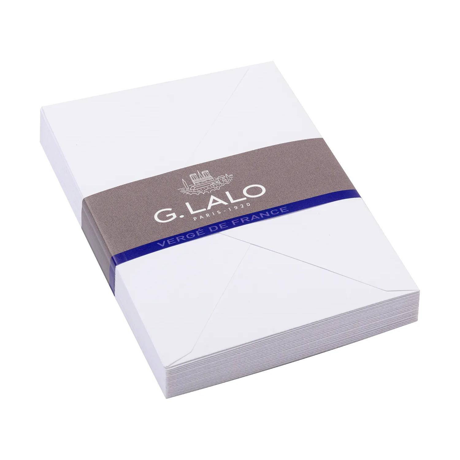 G.Lalo 4x Packung 25 Umschlägen Vergé de France, C6 114x162mm Extra weiß 21450L