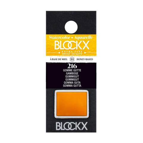 Blockx 3x Aquarellfarbe, Gummigutt - 1/2 Näpfchen 1,5ml - Gummigutt 41216BXC