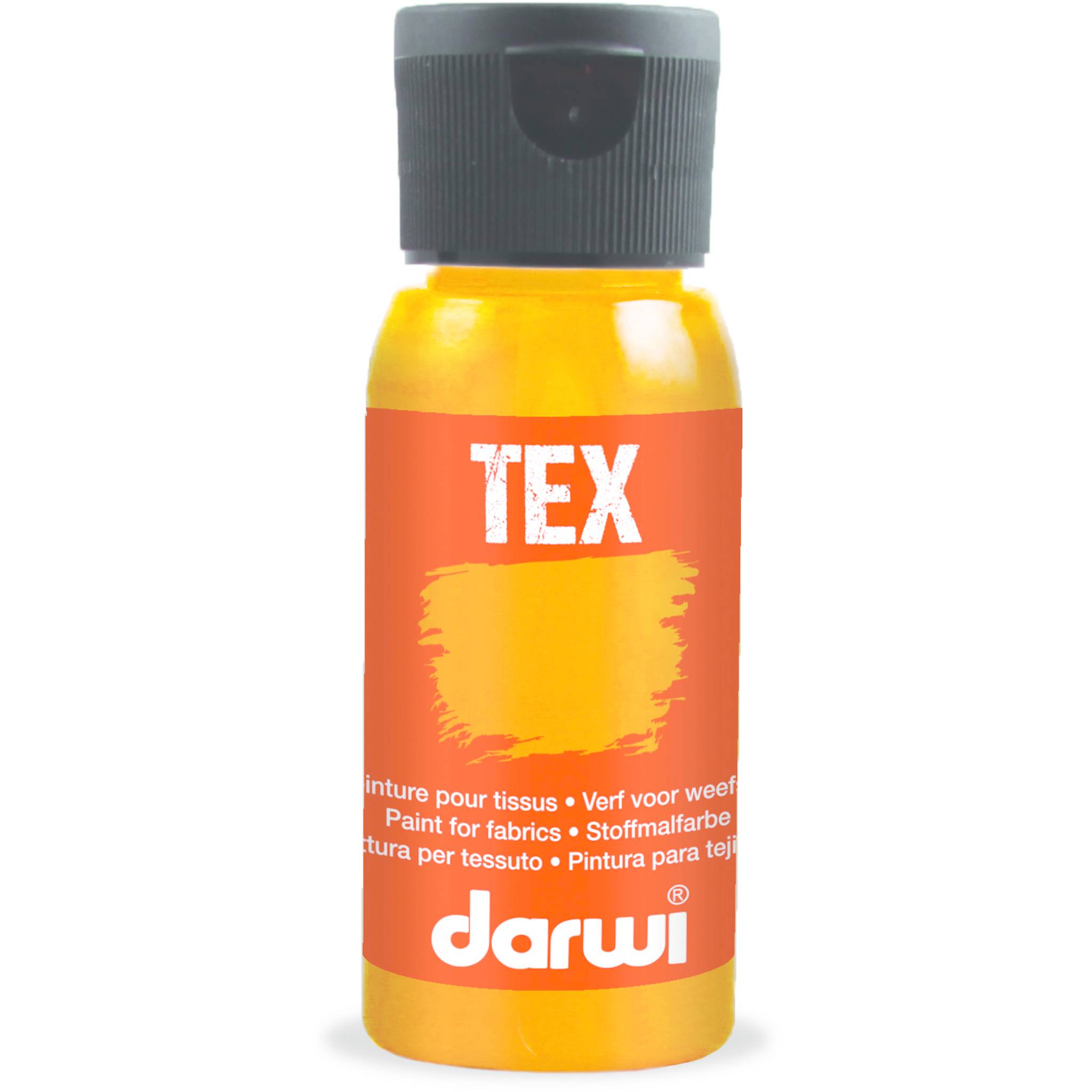 Darwi 4x DARWI Stoffmalfarbe, Flasche 50ml, Neonorange Neonorange DA0100050763C