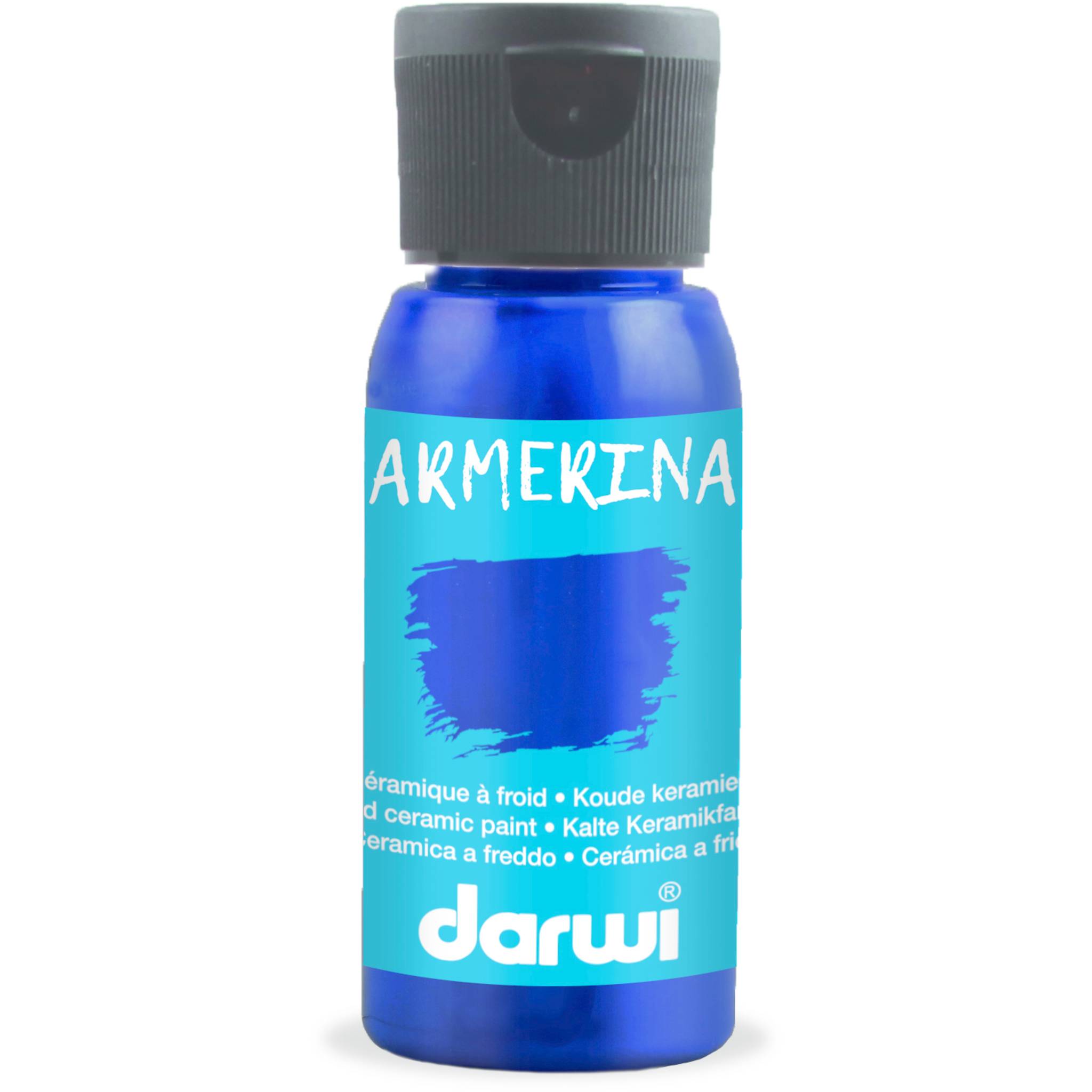 Darwi 4x Kalte Keramikfarbe, Flasche 50ml, Dunkelblau Dunkelblau DA0380050236C