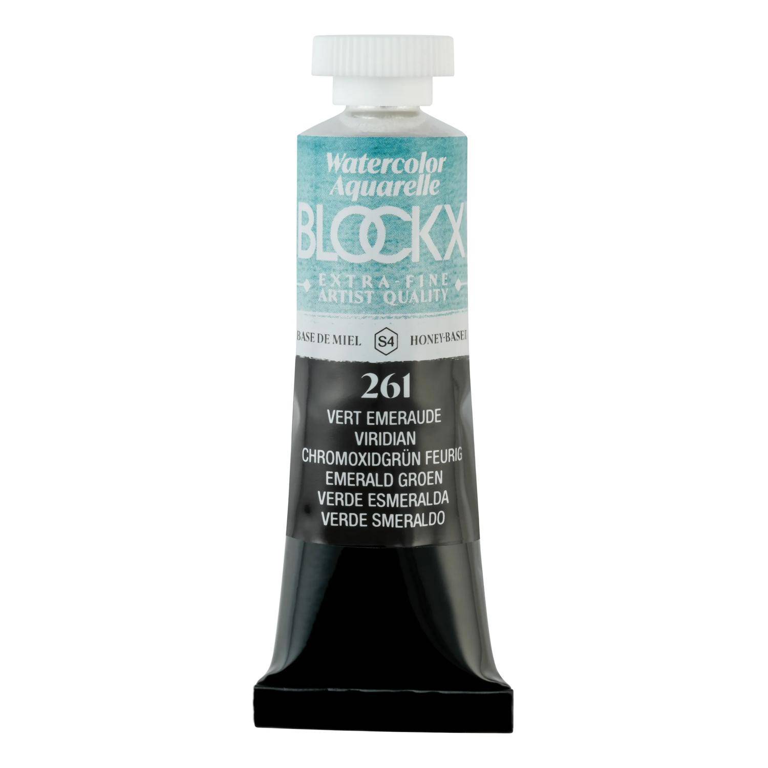 Blockx 3x Aquarellfarbe, Chromoxidgrün feurig Tube 15ml Smaragdgrün| 44261BXC