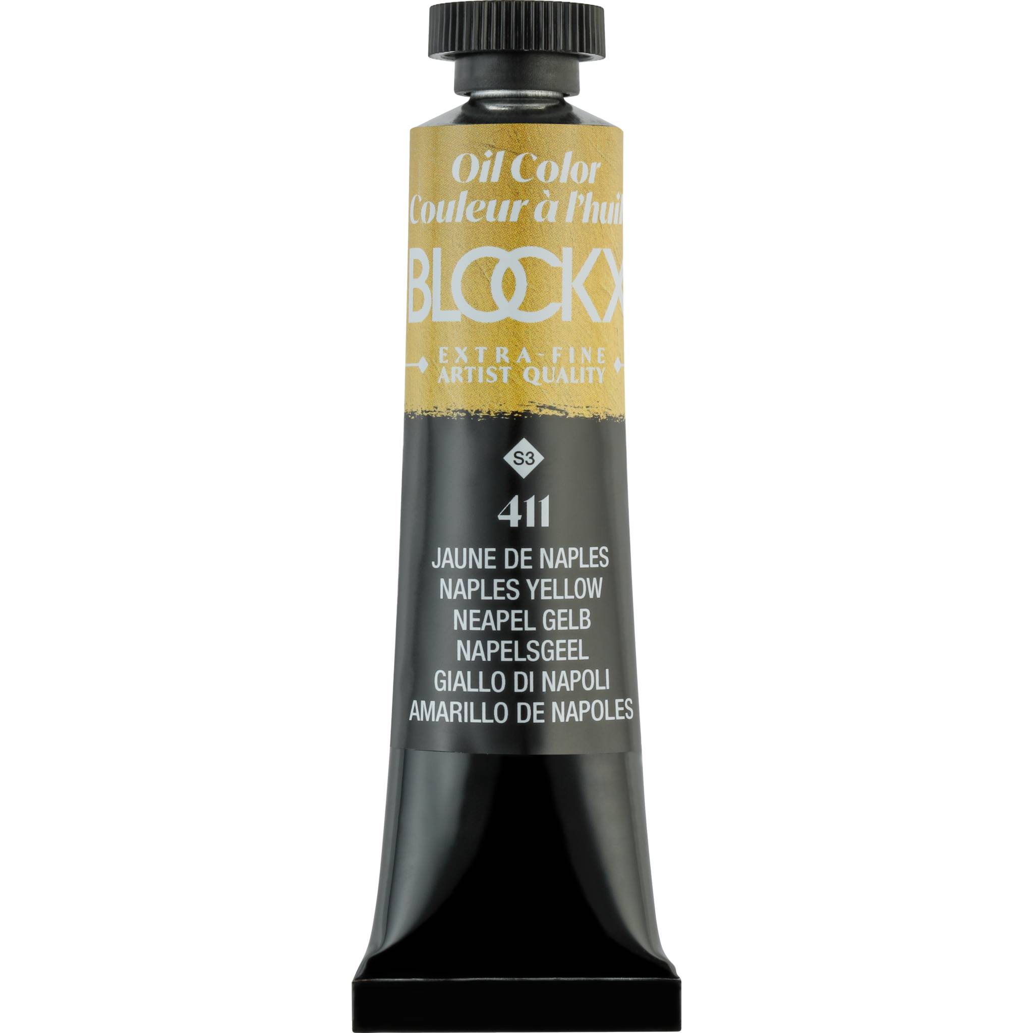 Blockx 3x Ölfarbe, Neapelgelb, Tube 20ml - Neapelgelb 212411BXC