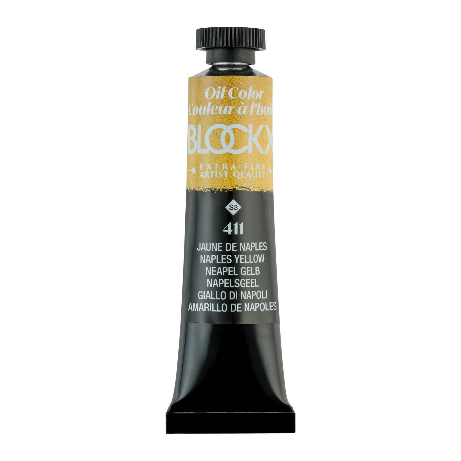 Blockx 3x Ölfarbe, Neapelgelb, Tube 20ml - Neapelgelb 212411BXC