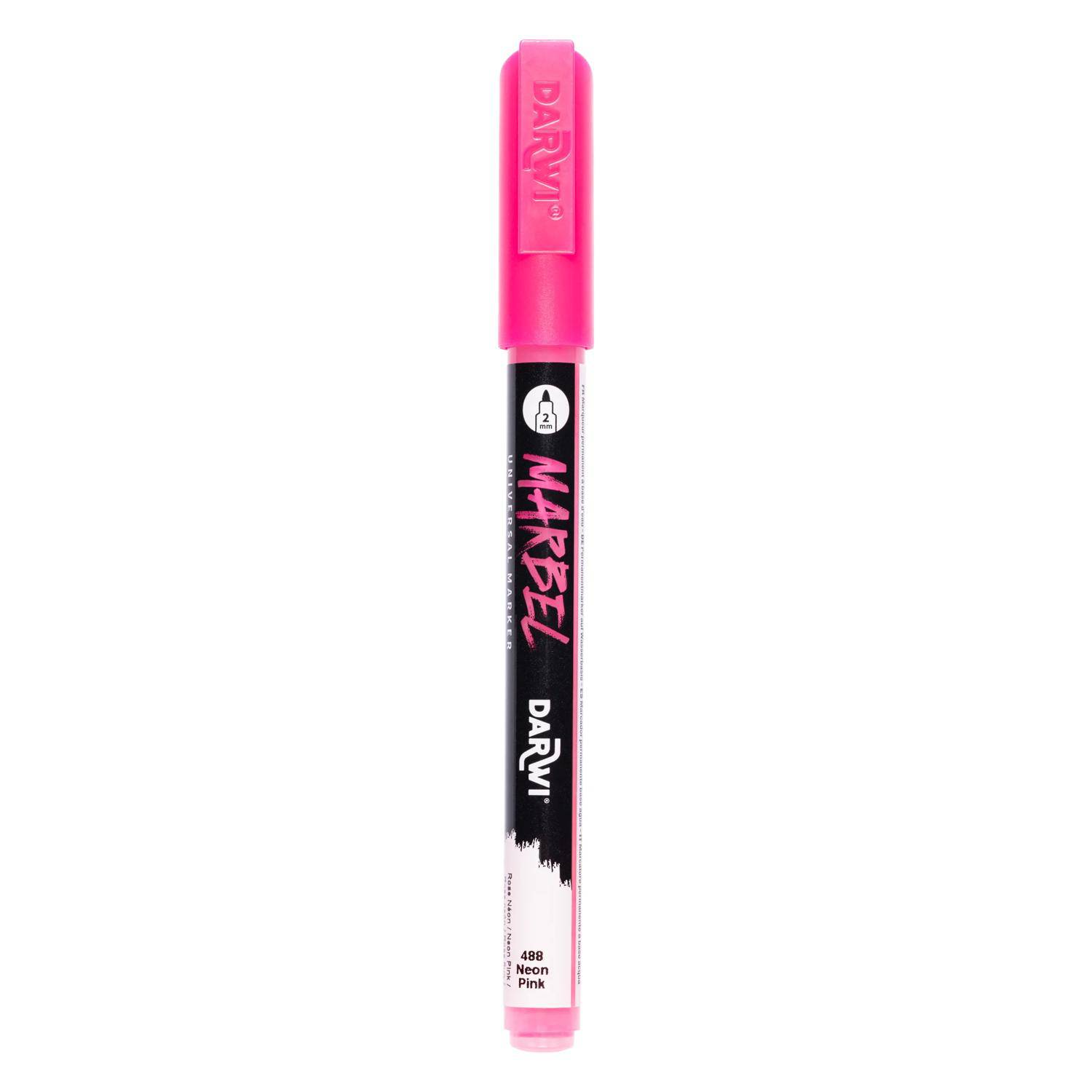 Darwi 6x Marker Acrylfarbe, feine konische Spitze 2mm Neon Pink DA0243002488C