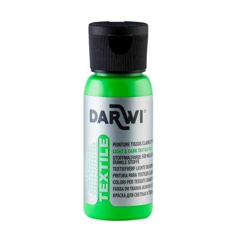 Darwi 4x DARWI Stoffmalfarbe, Flasche 50ml, Neongrün - Neongrün DA0100050627C