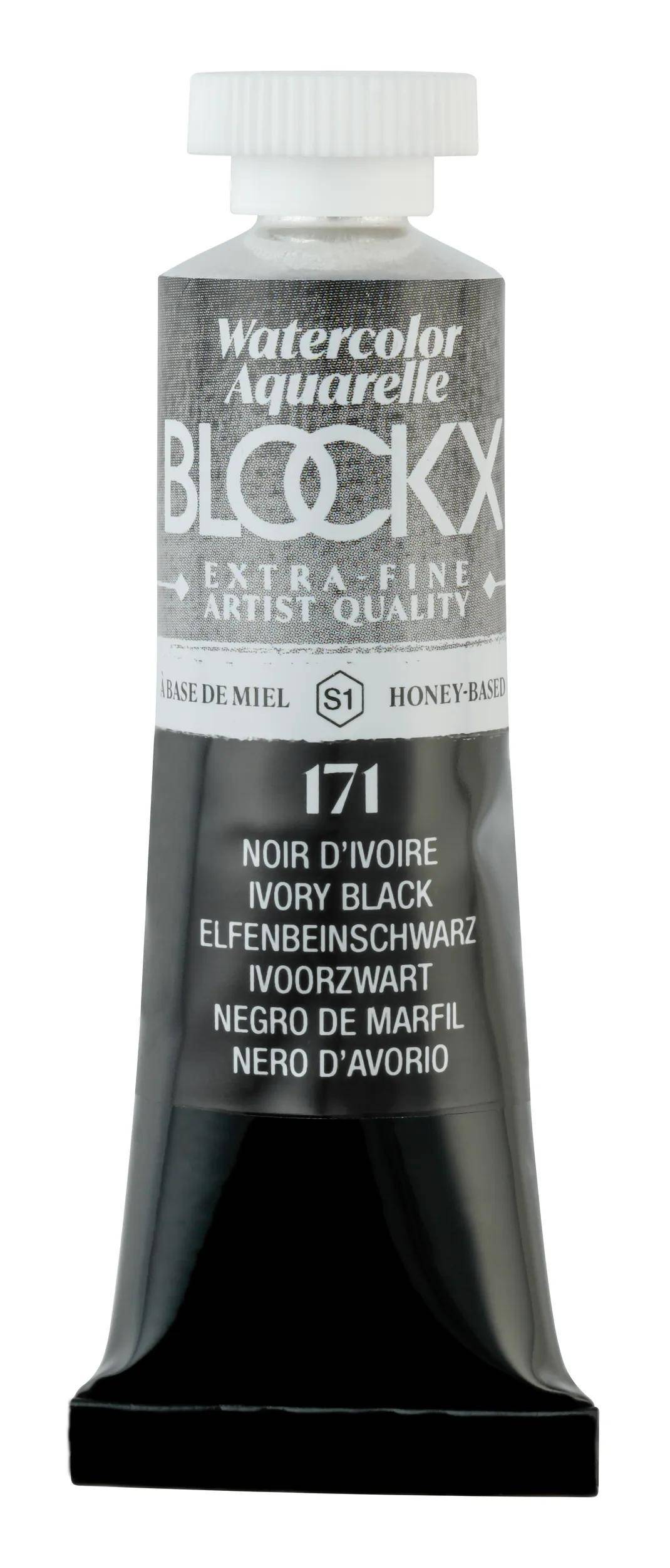 Blockx 3x Aquarellfarbe, Elfenbeinschwarz Tube 15ml Elfenbeinschwarz 44171BXC