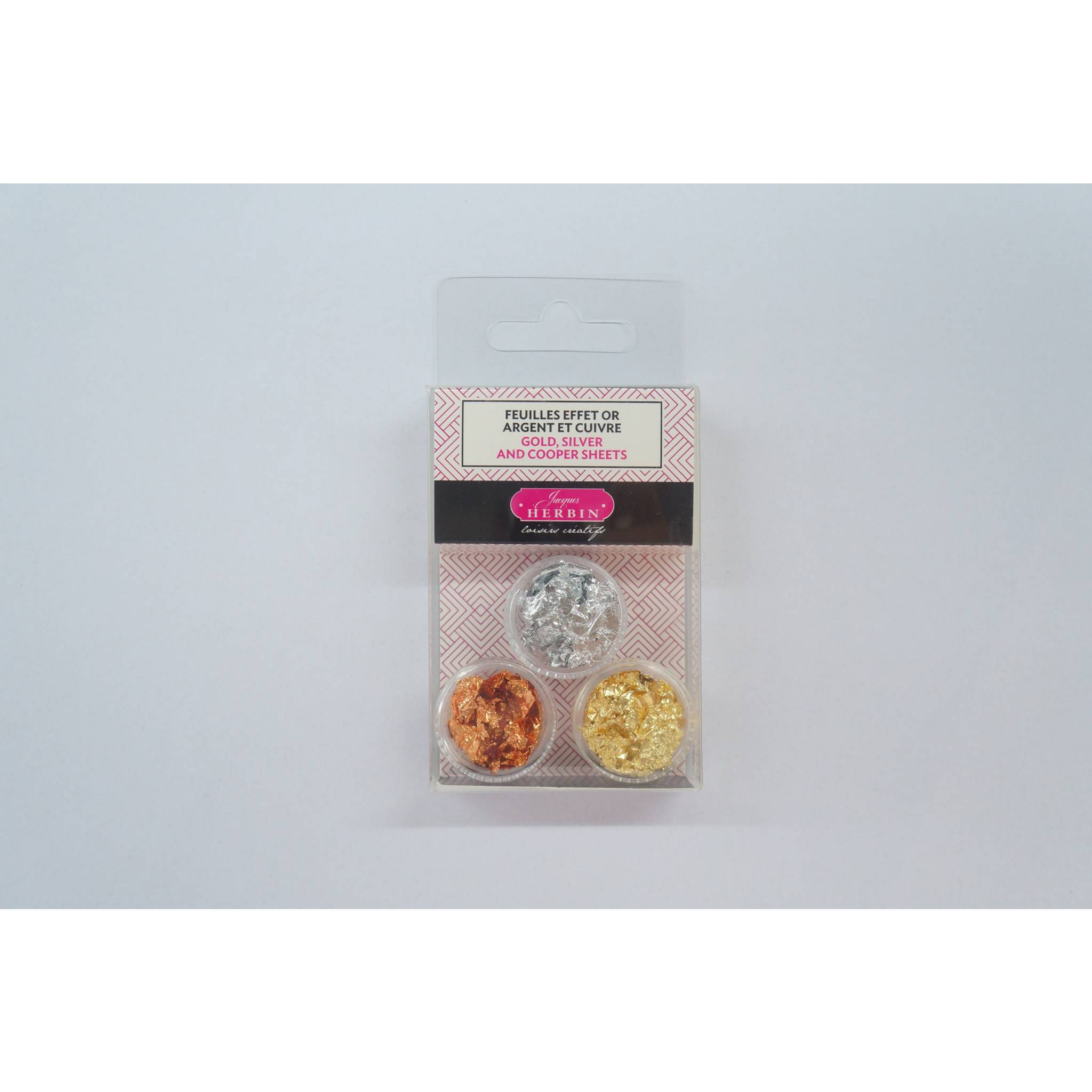 Jacques Herbin 4x Pkg Blättern Gold,- Silber / Kupfereffekt Sortierung 41299T