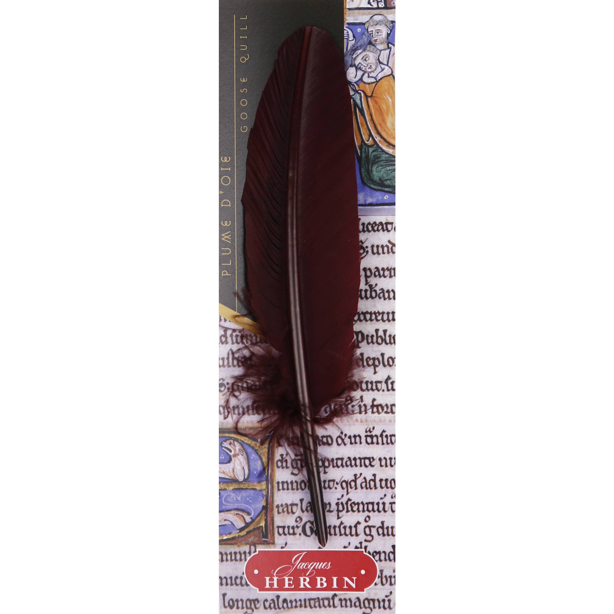 Jacques Herbin 10x Gänsekiel 21 cm - Bordeauxrot 23326ST