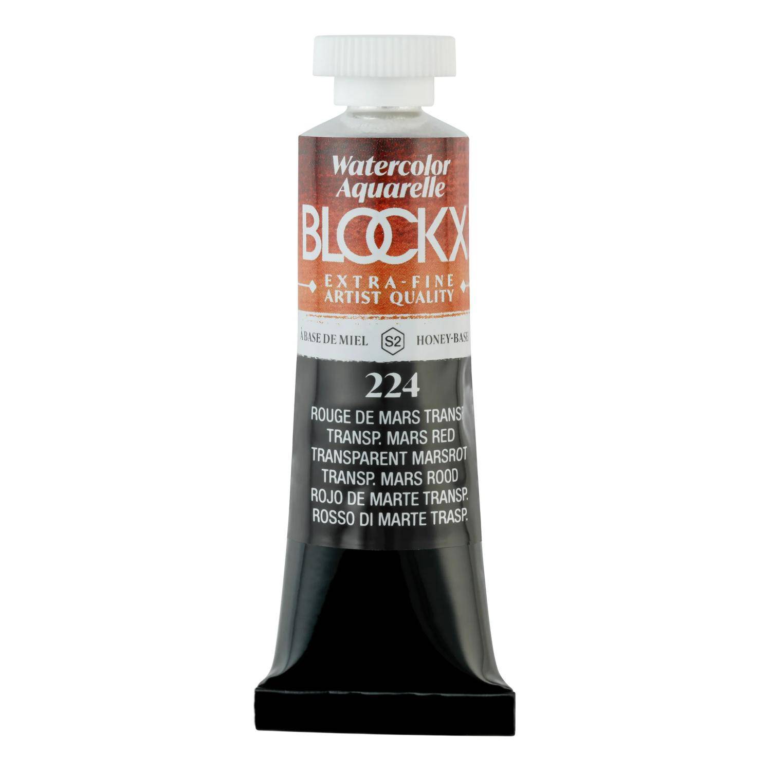Blockx 3x Aquarellfarbe, Tube 15ml Marsrot transparent 44224BXC
