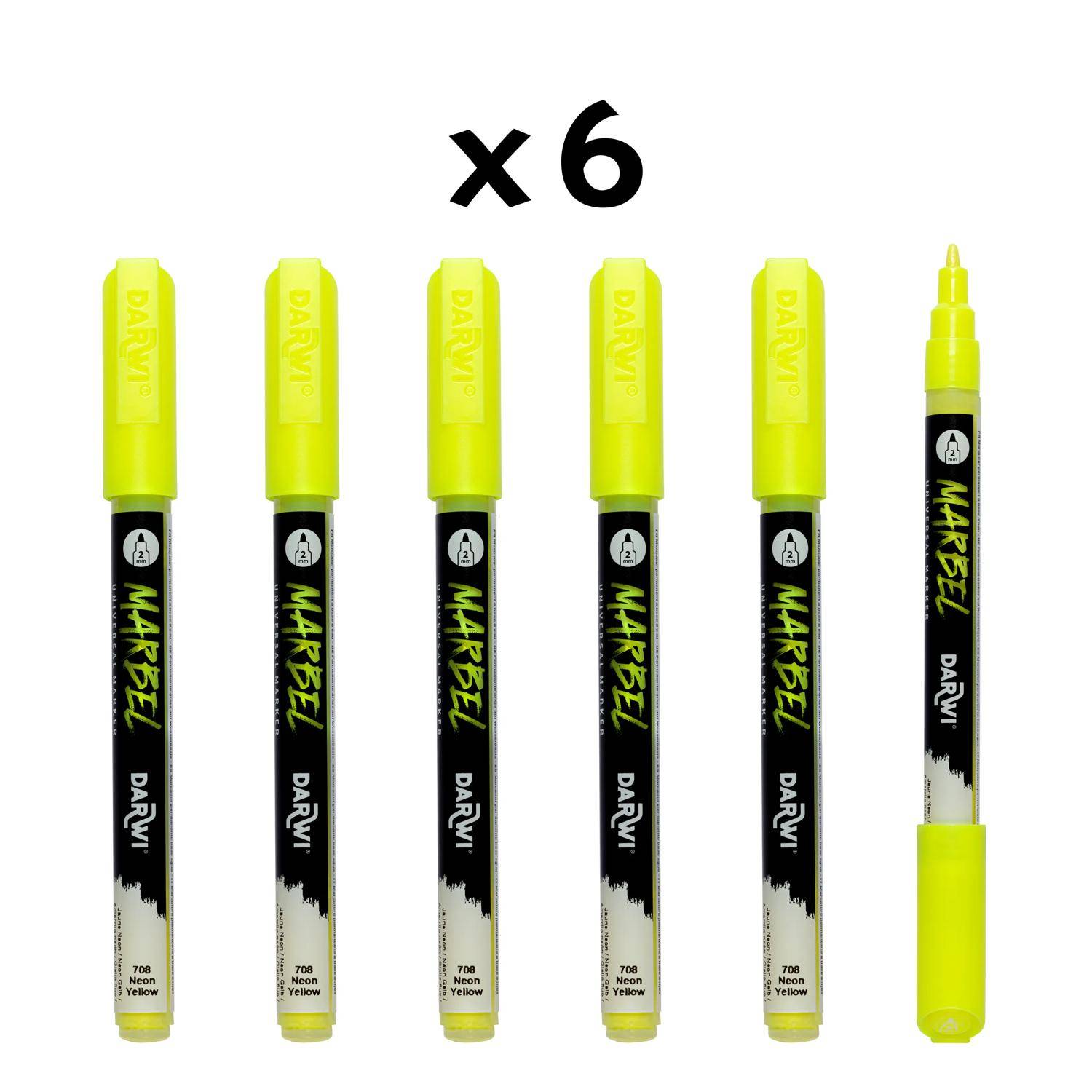 Darwi 6x Universalmarker Acrylfarbe, feine konische Spitze 2mm DA0243002708C