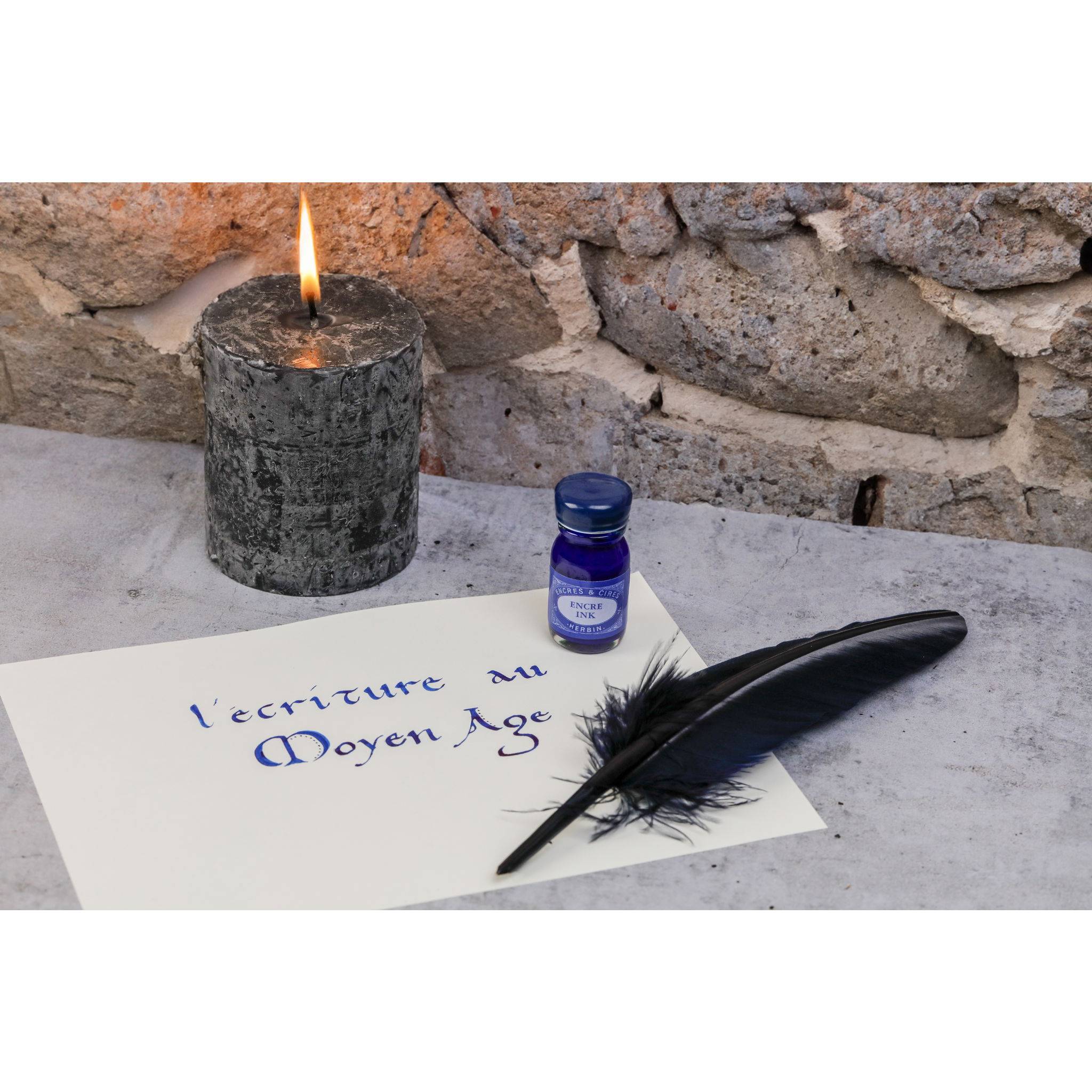 Jacques Herbin 5x Kalligrafieset, Mittelalter - Marineblau 28210T