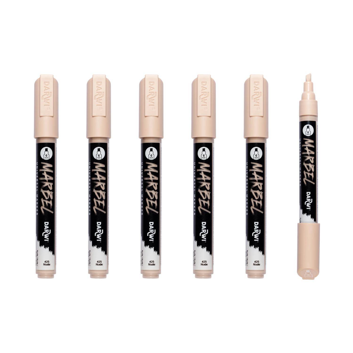 Darwi 6x Universalmarker Acrylfarbe, Keilspitze medium 6mm Nude DA0226006425C