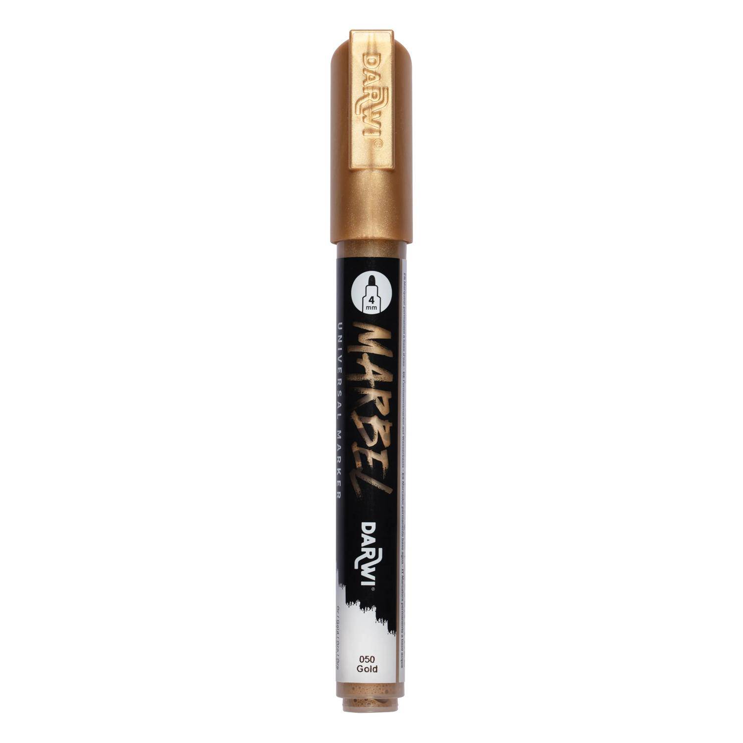 Darwi 6x Universalmarker Acrylfarbe, Rundspitze medium 4mm Gold DA0236004050C