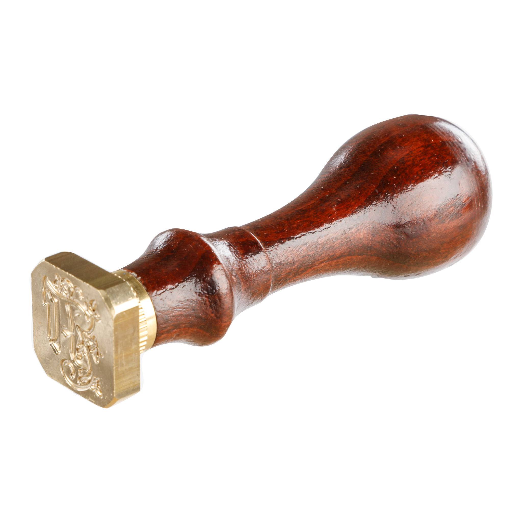 Jacques Herbin 3x Viereckiges Siegel Holzgriff, Buchstabe H 40008T