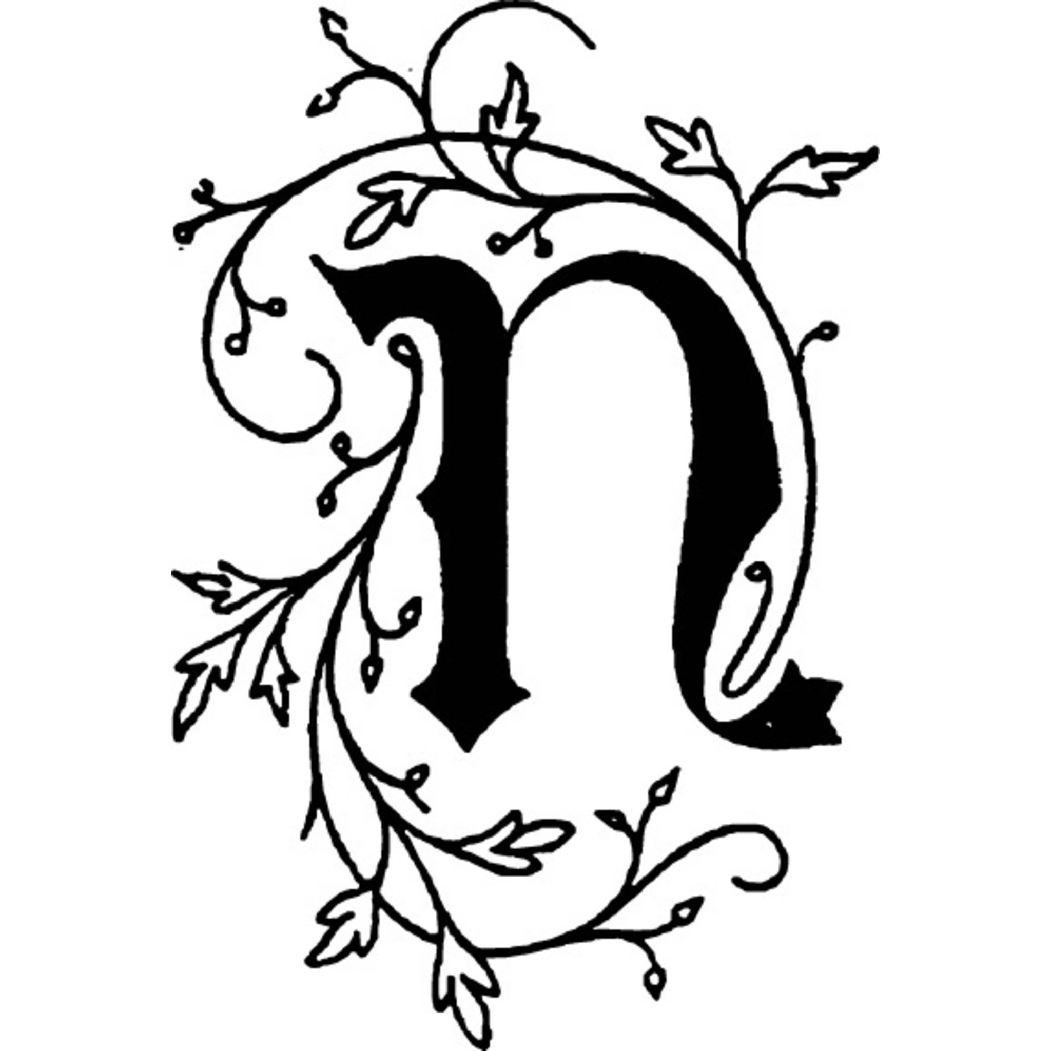 Jacques Herbin 3x Viereckiges Siegel Holzgriff, Buchstabe N 40014T