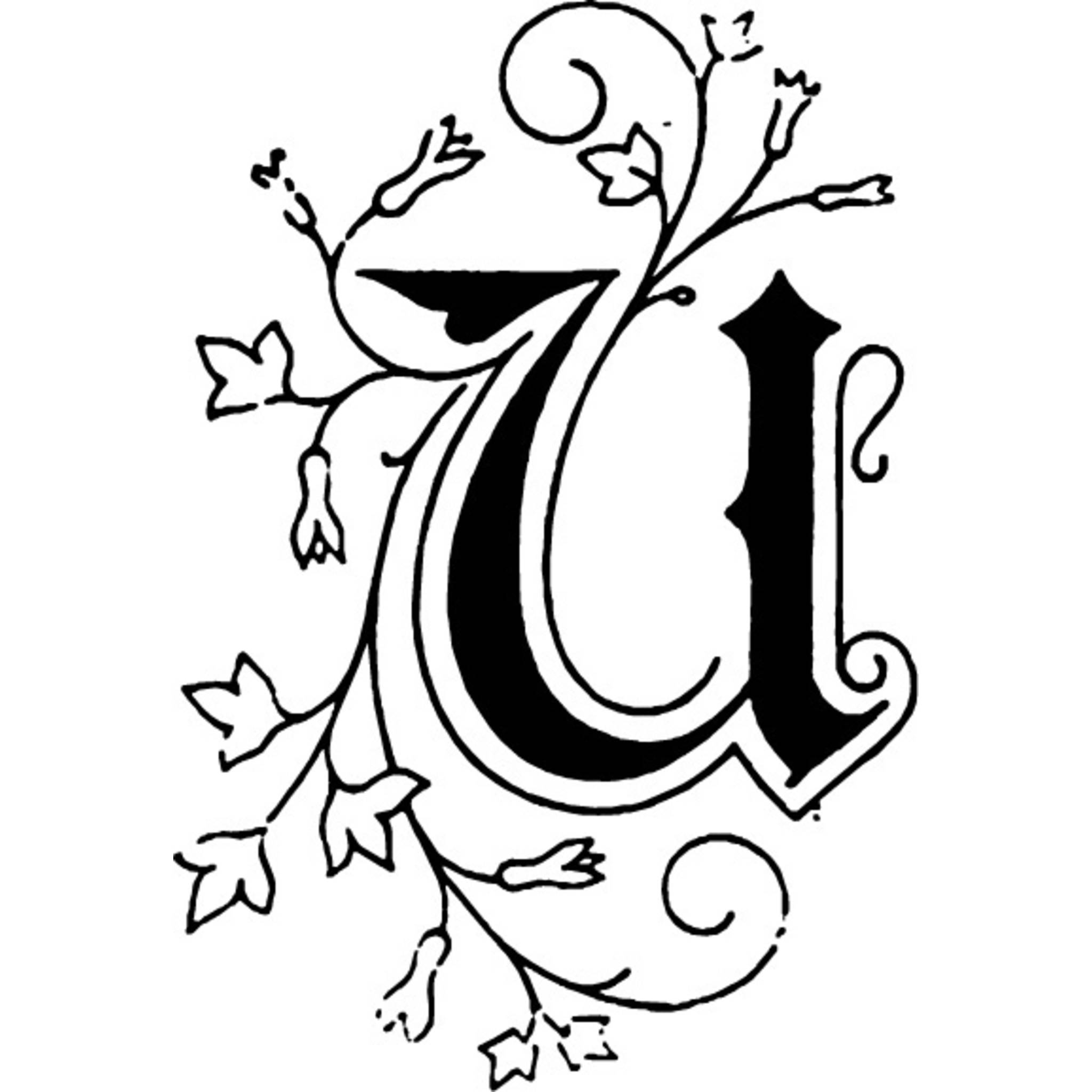 Jacques Herbin 3x Viereckiges Siegel Holzgriff, Buchstabe U 40021T