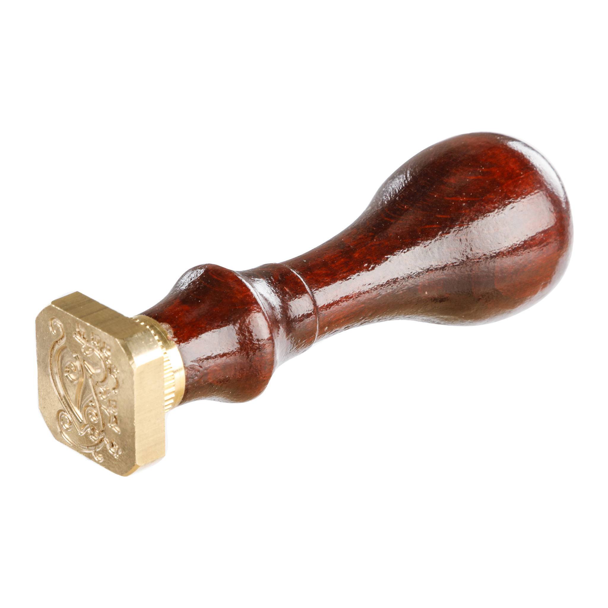 Jacques Herbin 3x Viereckiges Siegel Holzgriff, Buchstabe V 40022T