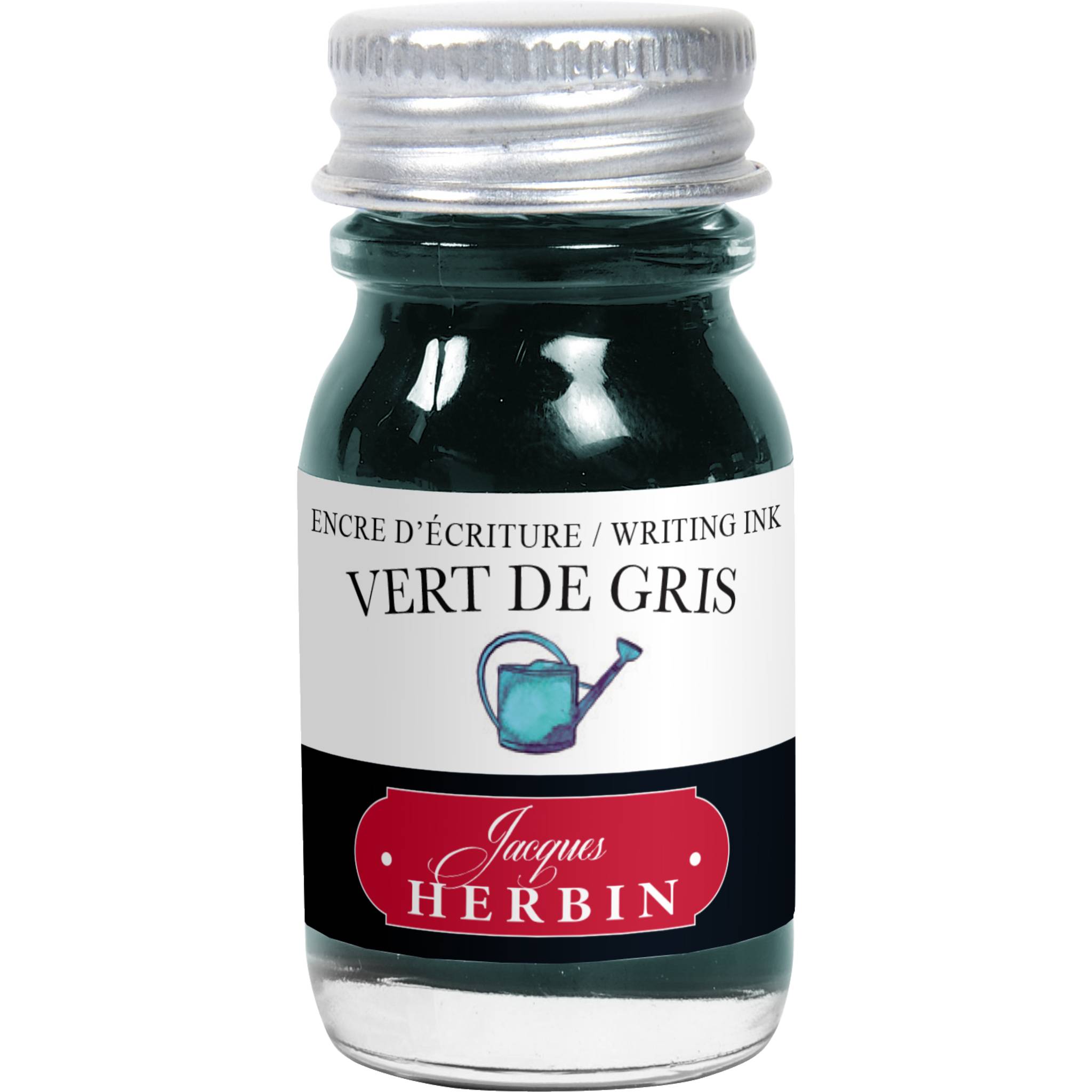 Jacques Herbin 6x Tinte + Tintenroller Flakon 10 ml vert de gris 11507T