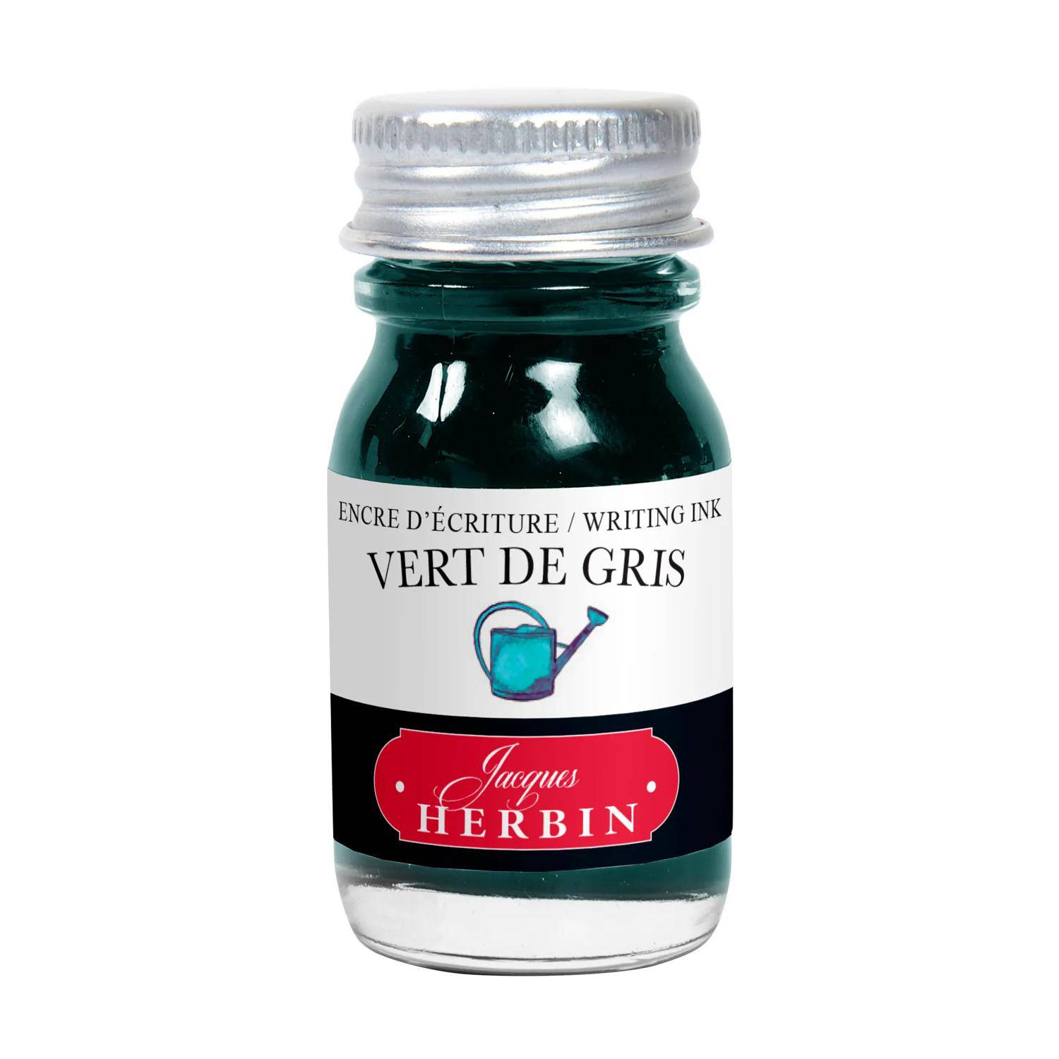 Jacques Herbin 6x Tinte + Tintenroller Flakon 10 ml vert de gris 11507T