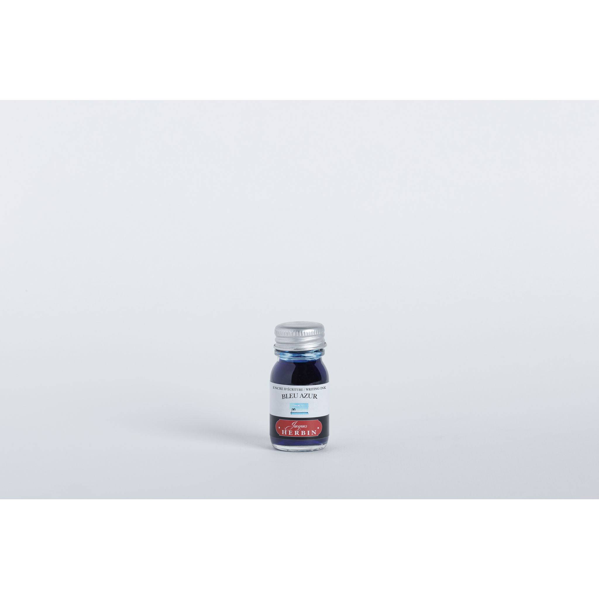 Jacques Herbin 6x Tinte für Füller + Tintenroller Flakon 10 ml Azurblau 11512T