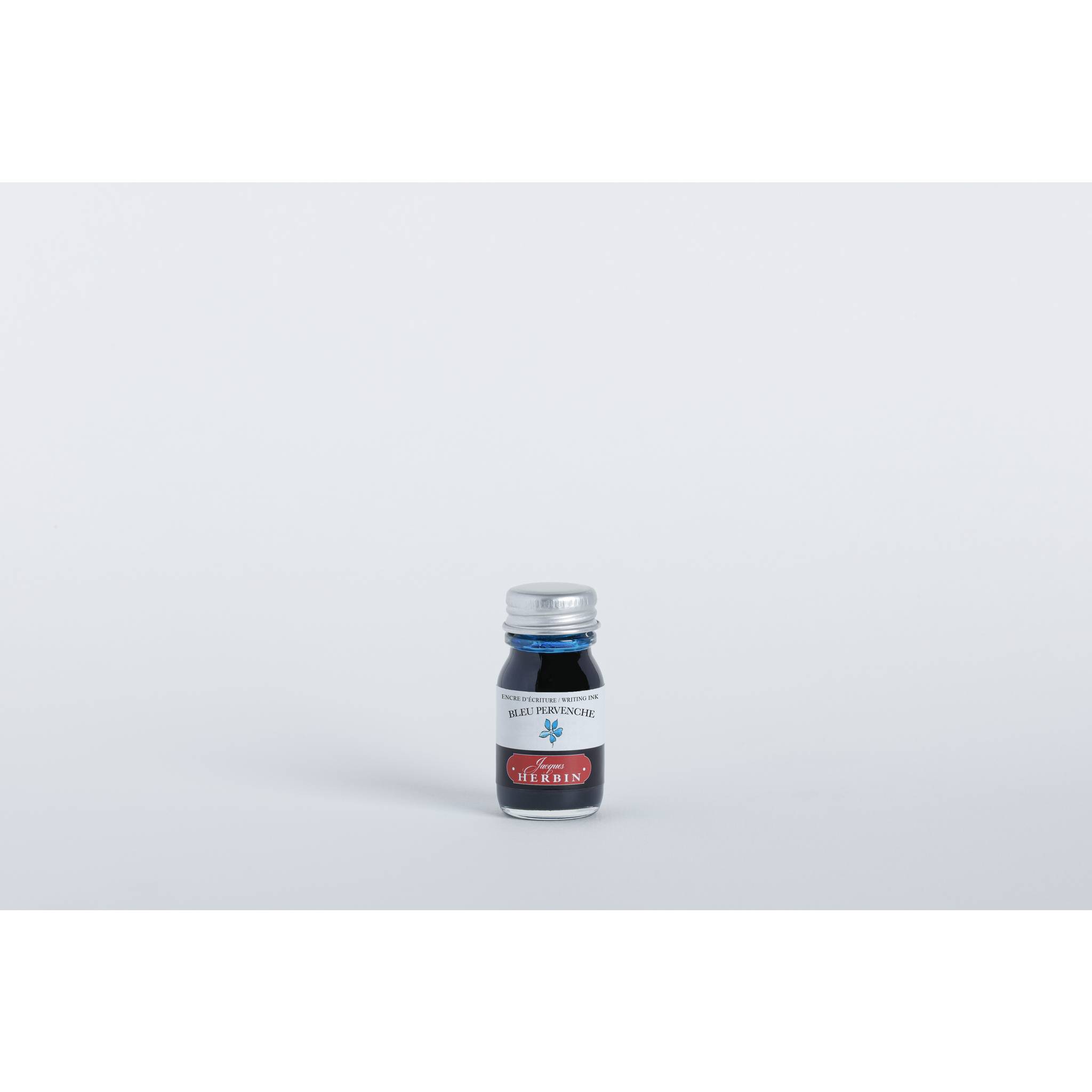 Jacques Herbin 6x Tinte für Füller + Tintenroller Flakon 10 ml Mittelblau 11513T