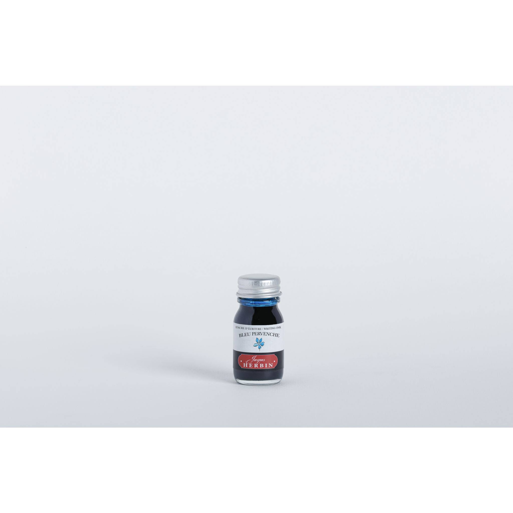 Jacques Herbin 6x Tinte für Füller + Tintenroller Flakon 10 ml Mittelblau 11513T