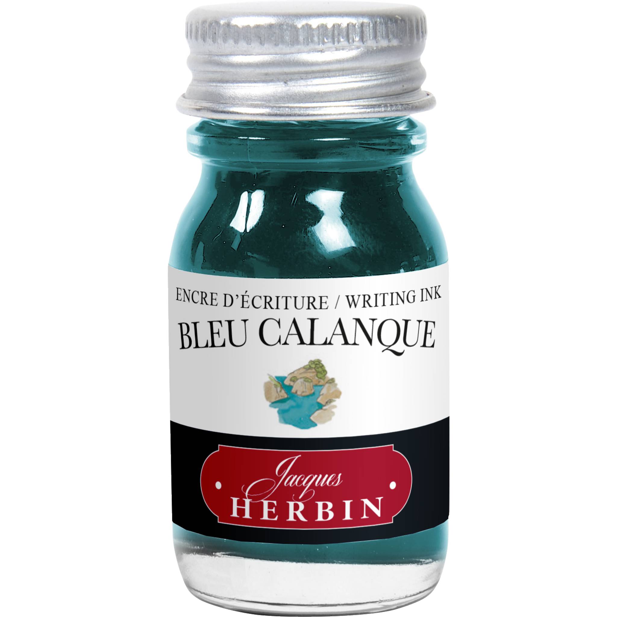 Jacques Herbin 6x Tinte + Tintenroller Flakon 10 ml bleu Calanque 11514T