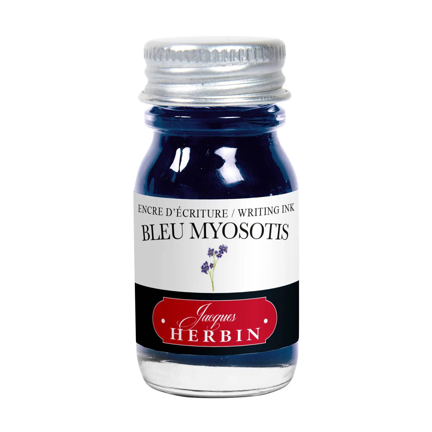 Jacques Herbin 6x Tinte + Tintenroller Flakon 10 ml Blau Vergissmeinnicht 11515T