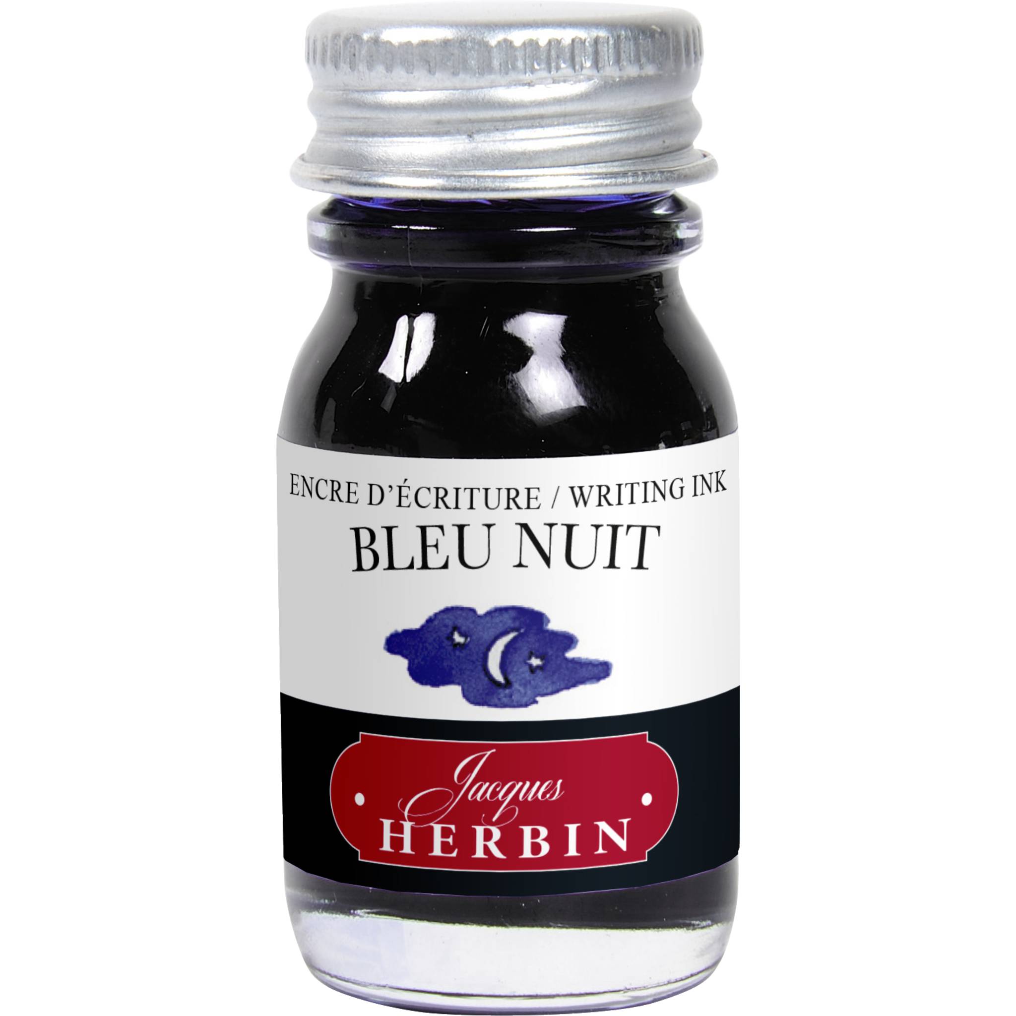 Jacques Herbin 6x Tinte + Tintenroller Flakon 10 ml Mitternachtsblau 11519T