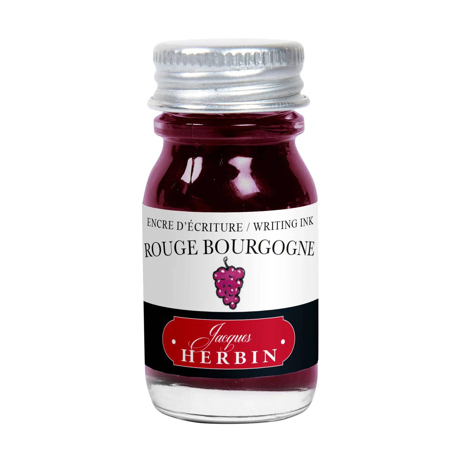 Jacques Herbin 6x Tinte für Füller + Tintenroller Flakon 10 ml Burg+errot 11528T