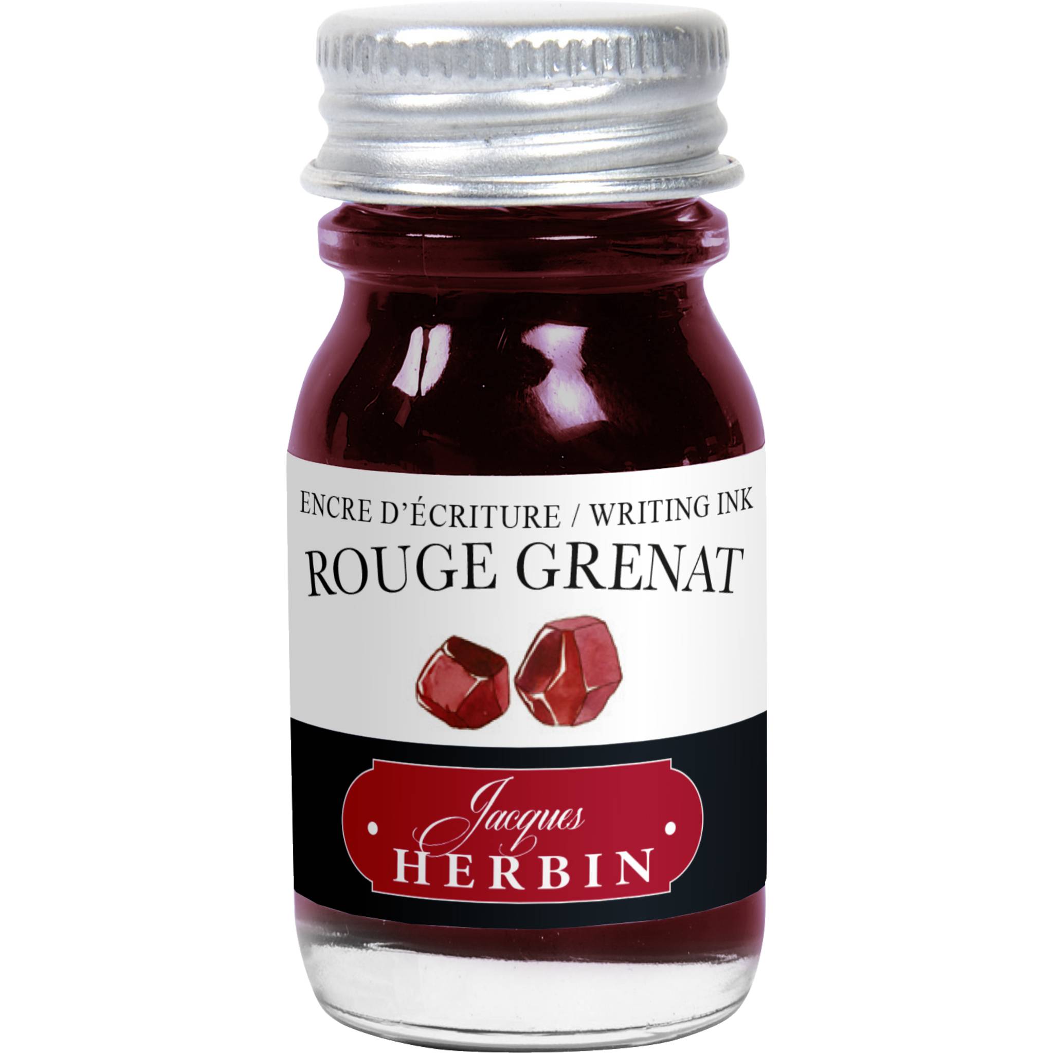 Jacques Herbin 6x Tinte für Füller + Tintenroller Flakon 10 ml Granatrot 11529T